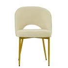 Flair Dining Chair Cream Boucle Fabric & Gold