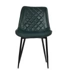 Hogan Dining Chair Forest Green Leather & Black