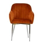 Lule Carver Dining Chair Burnt Orange Velvet & Chrome
