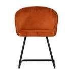 Robyn Dining Chair Burnt Orange Velvet & Black Base