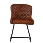 Marco Dining Chair Vintage Brown Leather & Black Base