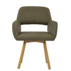 Aarhus Dining Chair Taupe Leather & Wood Leg