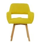 Aarhus Dining Chair Lime Green Fabric & Wood Leg