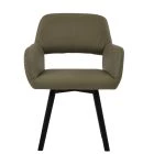 Lystrup Dining Chair Taupe Leather & Wood Leg