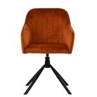 Skive Swivel Dining Chair Burnt Orange Velvet 
