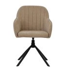Skive Swivel Dining Chair Fawn Brown Fabric 