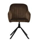 Skive Swivel Dining Chair Mocha Velvet 