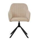 Skive Swivel Dining Chair Natural Cream Fabric 