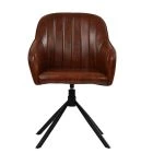 Skive Swivel Dining Chair Vintage Brown Leather 