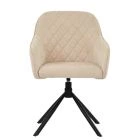 Koge Swivel Dining Chair Natural Cream Fabric