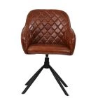 Koge Swivel Dining Chair Vintage Brown Leather 