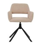 Odense Swivel Dining Chair Natural Cream Fabric 