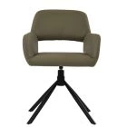 Odense Swivel Dining Chair Taupe Leather 