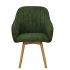 Herning Dining Chair Aged Olive Green Leather & Wood Leg