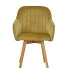 Herning Dining Chair Camel Velvet & Wood Leg