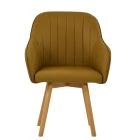 Herning Dining Chair Light Tan Brown Leather & Wood Leg
