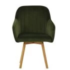 Herning Dining Chair Olive Green Velvet & Wood Leg