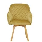 Soldberg Dining Chair Camel Velvet & Wood Leg