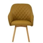 Soldberg Dining Chair Light Tan Brown Leather & Wood Leg