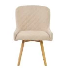 Viby Dining Chair Natural Cream Fabric & Wood Leg