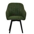 Holbaek Dining Chair Aged Olive Green Leather & Black Wood