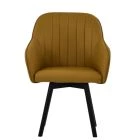 Holbaek Dining Chair Light Tan Brown Leather & Black Wood
