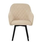 Esbjerg Dining Chair Natural Cream Fabric & Wood Leg
