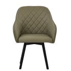 Esbjerg Dining Chair Taupe Leather & Wood Leg
