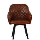 Esbjerg Dining Chair Vintage Brown Leather & Wood Leg