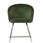 Flek Dining Chair Olive Green Velvet & Chrome
