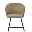 Robyn Dining Chair Fawn Brown Fabric & Black Base