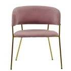Texel Dining Chair Pink Velvet & Gold