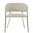 Texel Dining Chair Cream Boucle Fabric & Gold