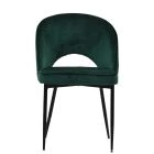 Flair Dining Chair Emerald Green Velvet & Black Base