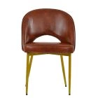Flair Dining Chair Vintage Brown Leather & Gold