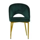 Flair Dining Chair Emerald Green Velvet & Gold