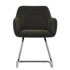 Swish Office Chair Slate Grey Faux Leather & Chrome