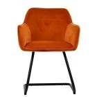 Fort Dining Chair Burnt Orange Velvet & Black Base