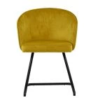 Robyn Dining Chair Yellow Velvet & Black Base
