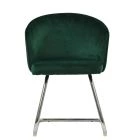 Flek Dining Chair Emerald Green Velvet & Chrome