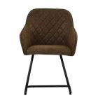 Campo Dining Chair Aged Brown Leather & Black Base