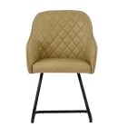 Campo Dining Chair Aged Cream Leather & Black Base