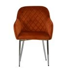 Opus Carver Dining Chair Burnt Orange Velvet & Chrome