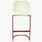 Delamere Bar Stool Cream Boucle Fabric & Rose Gold Leg 65cm