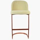 Delamere Bar Stool Mink Boucle Fabric & Rose Gold Leg 65cm