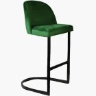 Delamere Bar Stool Green Velvet & Black Leg 75cm