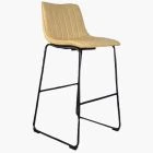 Denver Bar Stool Cream Leather & Black Leg