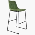 Denver Bar Stool Vintage Green Leather & Black Leg