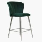 Dove Bar Stool Green Velvet & Chrome Leg