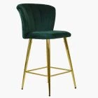 Dove Bar Stool Green Velvet & Gold Leg
